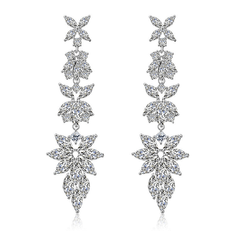 Leaf Zirconia Earrings