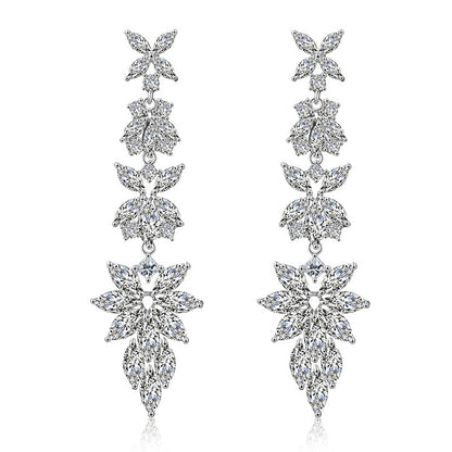 Leaf Zirconia Earrings